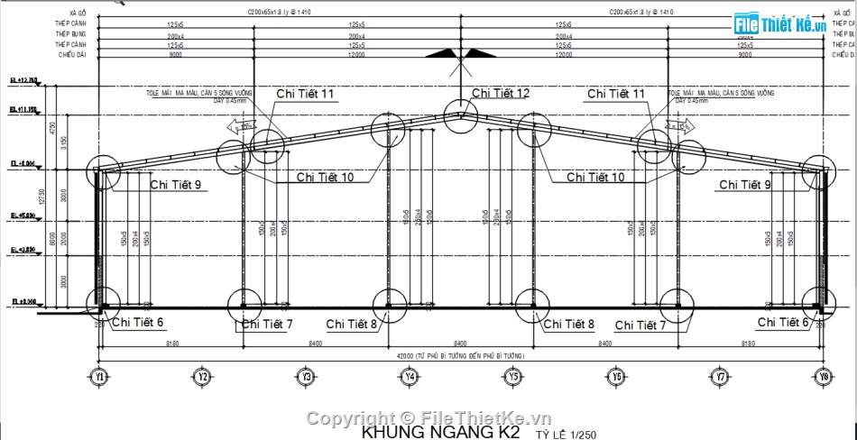 kết cấu thép,40m,chi tiết